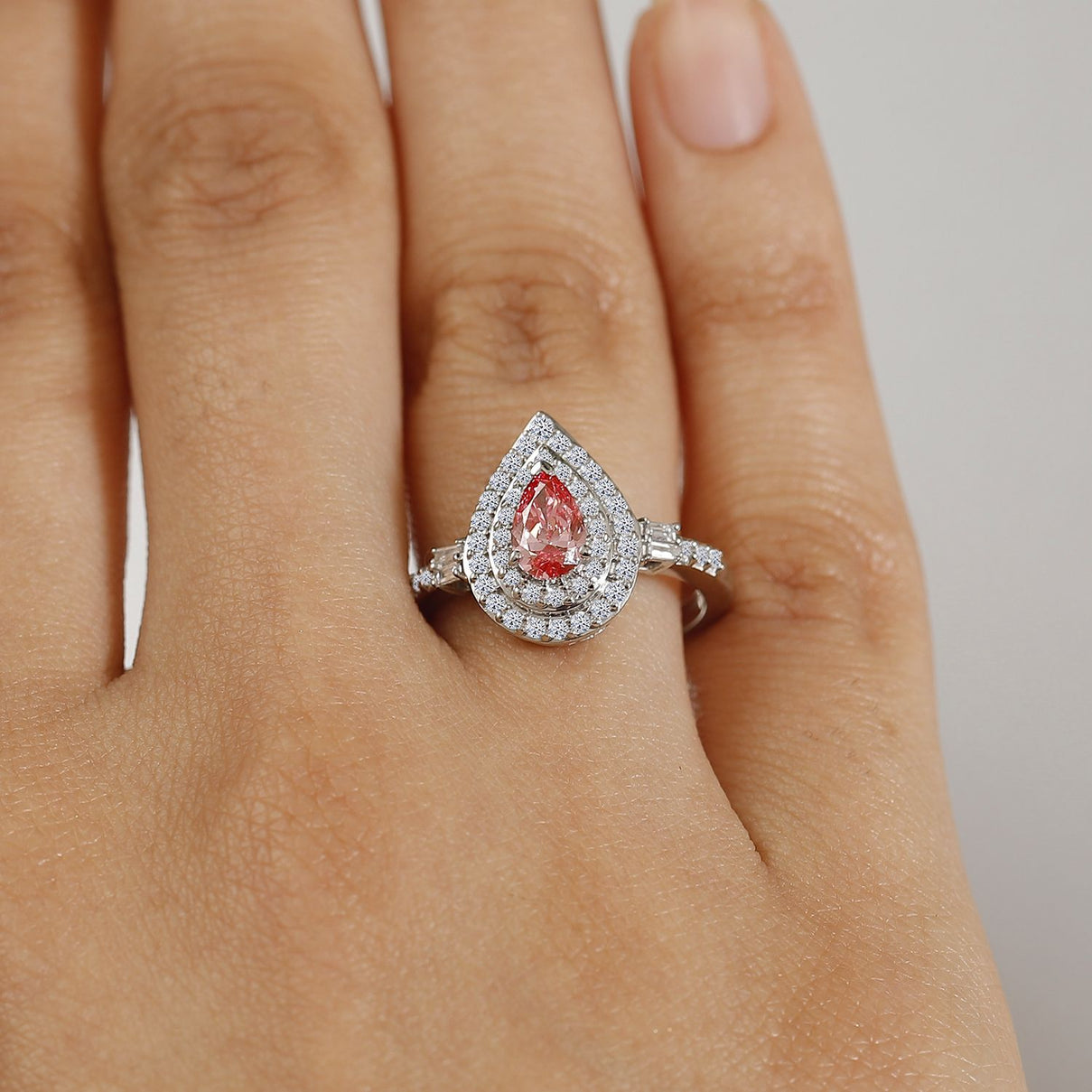LUXURIANT 950 Platinum SGL Certified (VS-G/H) Lab Grown Pink Diamond Ring 1.02 Ct, Platinum Wt. 5.30 Gms. 8048170 3