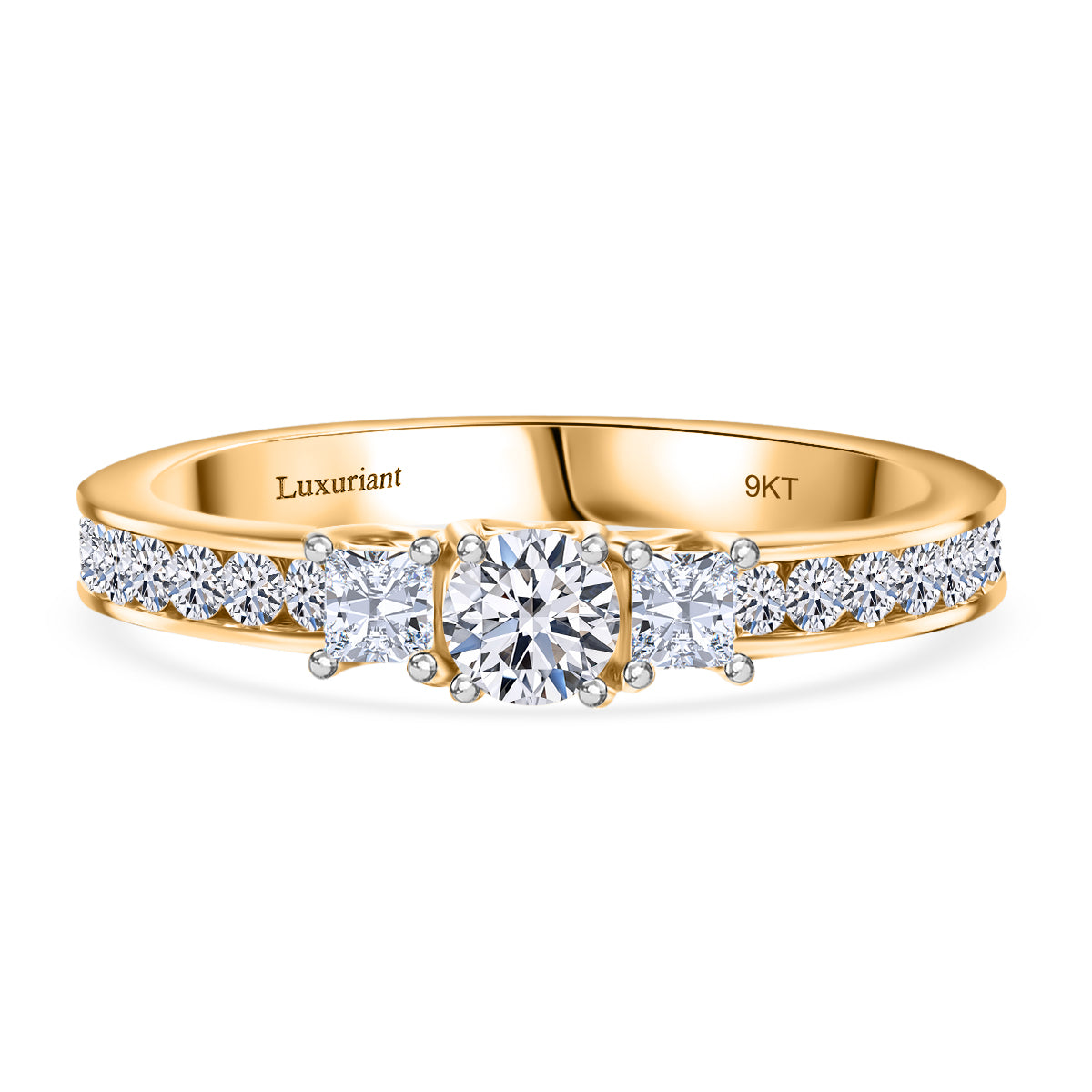 LUXURIANT 9K Yellow Gold SGL Certified (VS/G-H) Lab Grown Diamond Ring 1 Ct. V32530483 0