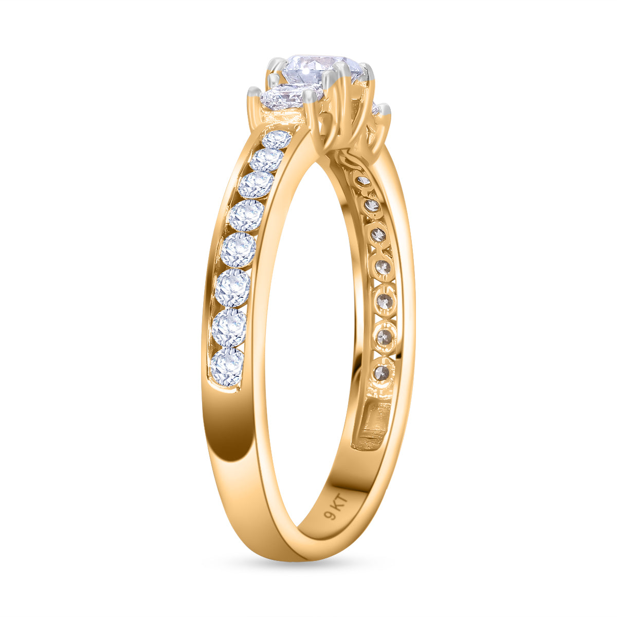 LUXURIANT 9K Yellow Gold SGL Certified (VS/G-H) Lab Grown Diamond Ring 1 Ct. V32530483 3