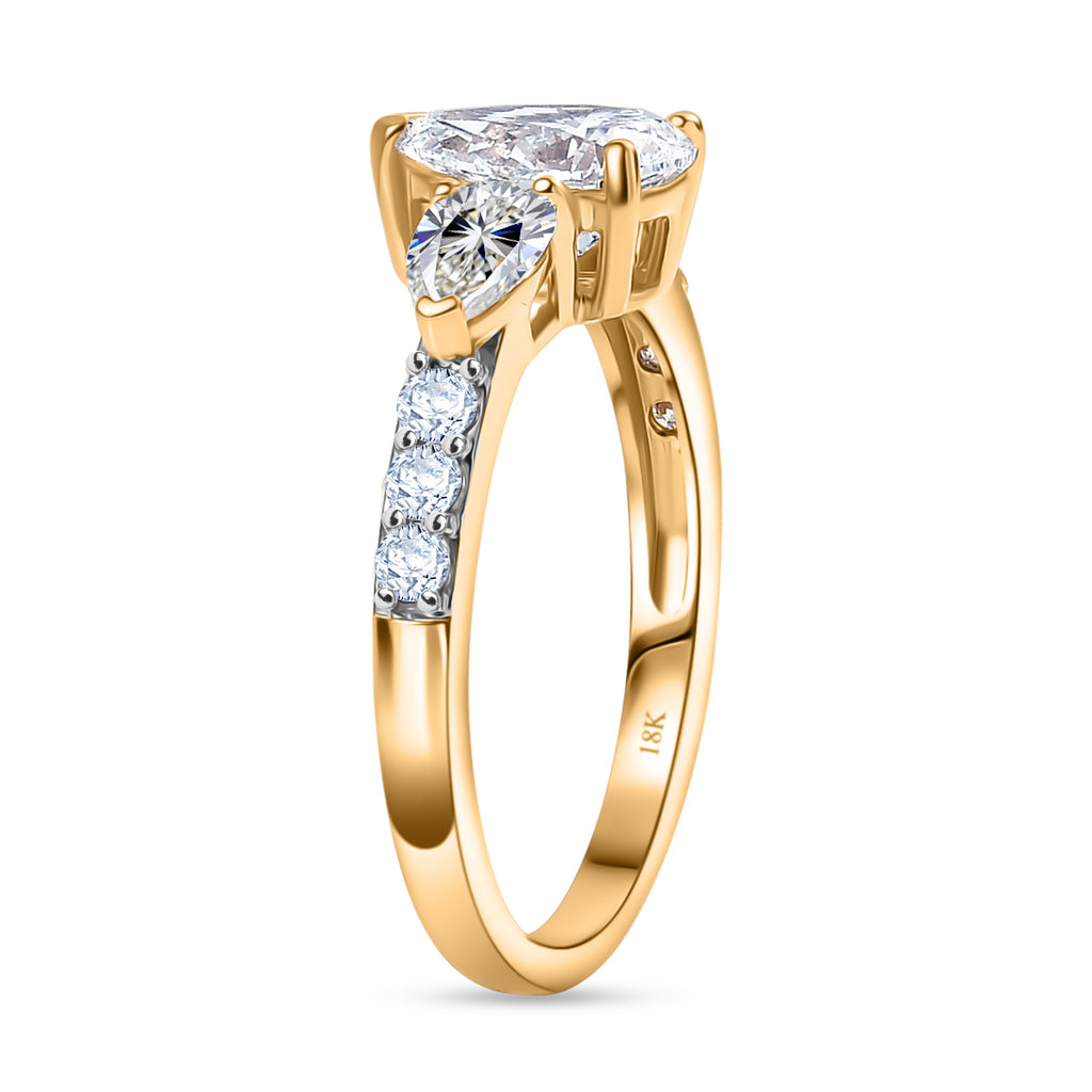 Luxuriant 18K Yellow Gold SGL Certified (VS/EF) Lab Grown Diamond Ring 2.00 Ct.Gold Wt 3.01 Gms_8049513_3