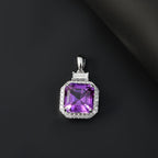 Luxuriant 10K White Gold AAA Lab Grown Color Change Sapphire & Lab Grown Diamond Pendant 6.03 Ct._8049804_1
