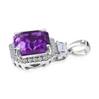 Luxuriant 10K White Gold AAA Lab Grown Color Change Sapphire & Lab Grown Diamond Pendant 6.03 Ct._8049804_3