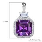 Luxuriant 10K White Gold AAA Lab Grown Color Change Sapphire & Lab Grown Diamond Pendant 6.03 Ct._8049804_5