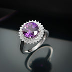 10K White Gold  AAA   Lab Grown Color Change Sapphire ,  Lab Grown Diamond  EF, VS Main Stone With Side Stone Ring 6.01 ct,  Gold Wt. 4.38 Gms  4.480  Ct._8049829_1
