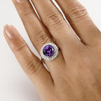 10K White Gold  AAA   Lab Grown Color Change Sapphire ,  Lab Grown Diamond  EF, VS Main Stone With Side Stone Ring 6.01 ct,  Gold Wt. 4.38 Gms  4.480  Ct._8049829_2