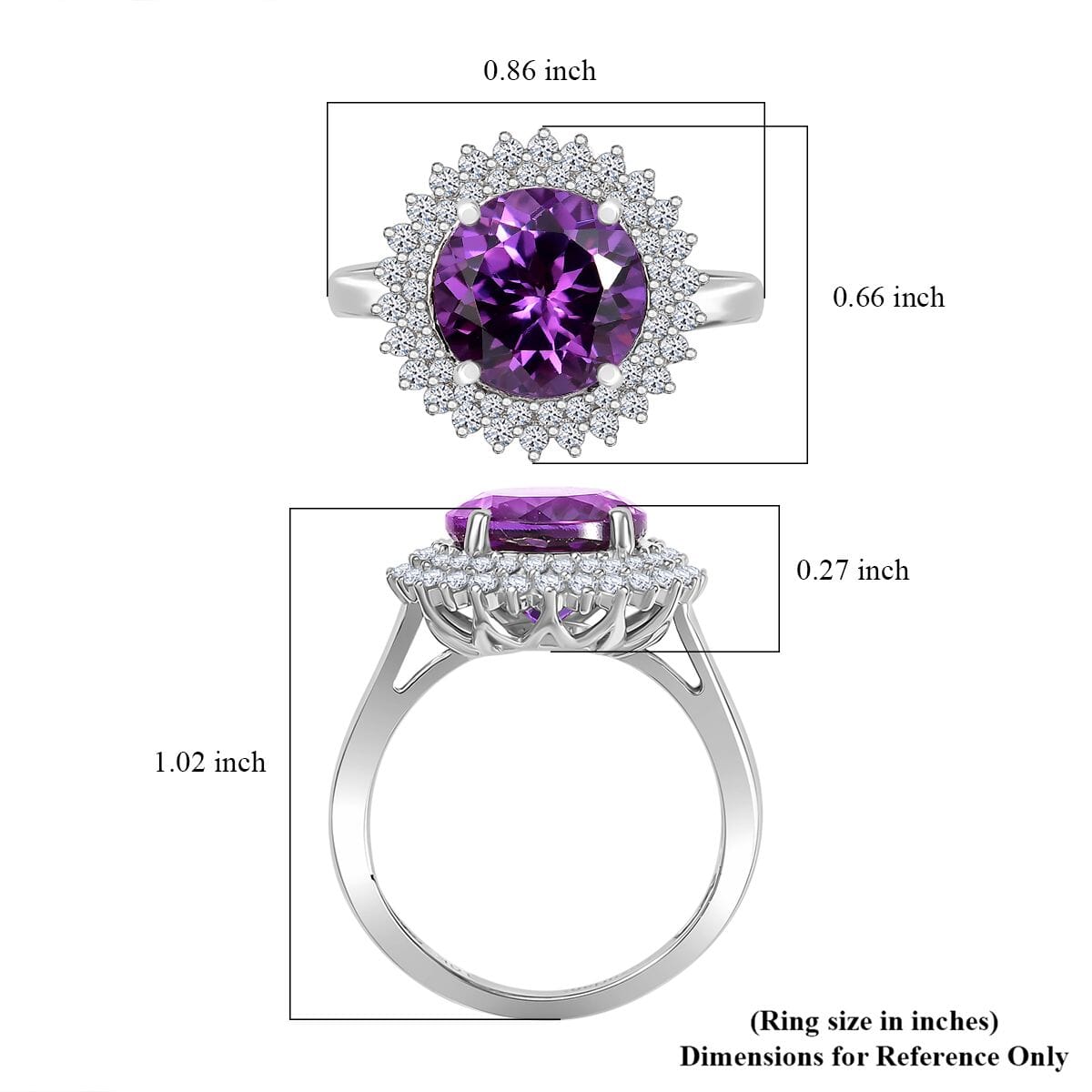 10K White Gold  AAA   Lab Grown Color Change Sapphire ,  Lab Grown Diamond  EF, VS Main Stone With Side Stone Ring 6.01 ct,  Gold Wt. 3.89 Gms  4.480  Ct. 8049829 6
