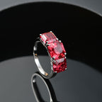 Luxuriant 9K White Gold AGI Certified AAA Lab Grown Padparadscha Sapphire  3 Stone Ring 8.01 Ct,  Gold Wt. 3.78 Gms_8049875_1