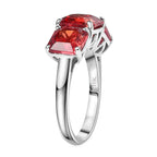 Luxuriant 9K White Gold AGI Certified AAA Lab Grown Padparadscha Sapphire  3 Stone Ring 8.01 Ct,  Gold Wt. 3.78 Gms_8049875_3