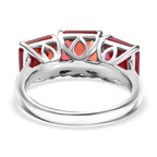 Luxuriant 9K White Gold AGI Certified AAA Lab Grown Padparadscha Sapphire  3 Stone Ring 8.01 Ct,  Gold Wt. 3.78 Gms_8049875_4