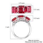 Luxuriant 9K White Gold AGI Certified AAA Lab Grown Padparadscha Sapphire  3 Stone Ring 8.01 Ct,  Gold Wt. 3.78 Gms_8049875_5