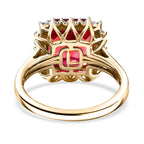 LUXURIANT 9K Yellow Gold AGI Certified AAA Lab Grown Padparadscha Sapphire & (VS/E-F) Lab Grown Diamond Ring 6.89 Ct._8049919_4