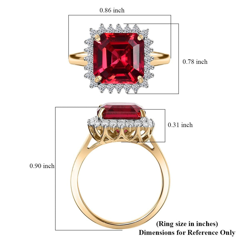 LUXURIANT 9K Yellow Gold AGI Certified AAA Lab Grown Padparadscha Sapphire & (VS/E-F) Lab Grown Diamond Ring 6.89 Ct._8049919_5