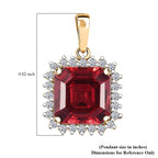 10K Yellow Gold AAA Lab Grown Padparadscha Sapphire, Lab Grown Diamond Main Stone With Side Stone Pendant, Gold Wt.1.95 Gms  5.860  Ct._8049938_5