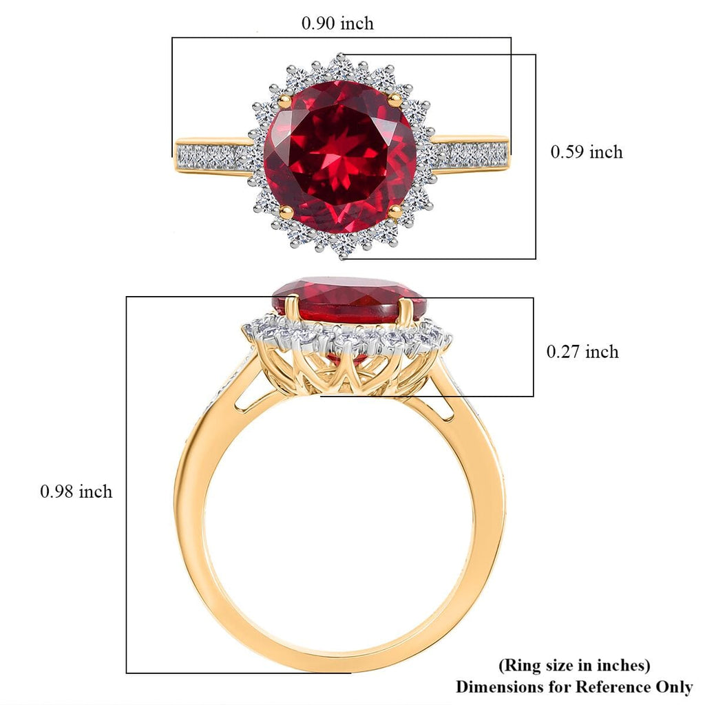 10K Yellow Gold AGI Certified AAA Lab Grown Padparadscha Sapphire & Lab Grown Diamond (VS/E-F) Halo Ring 4.32 Ct, Gold Wt. 3.70 Gms_8049964_5