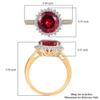 10K Yellow Gold AGI Certified AAA Lab Grown Padparadscha Sapphire & Lab Grown Diamond (VS/E-F) Halo Ring 4.32 Ct, Gold Wt. 3.70 Gms_8049964_5