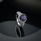 Luxuriant 9K White Gold AGI Certified AAA Lab Grown Alexandrite & VS/E-F Lab Grown Diamond Ring 5.63 Ct._8050016_1