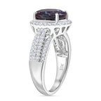 Luxuriant 9K White Gold AGI Certified AAA Lab Grown Alexandrite & VS/E-F Lab Grown Diamond Ring 5.63 Ct._8050016_3