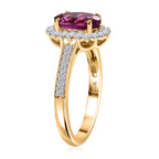 10K Yellow Gold AAA Lab Grown Bixbite, Lab Grown Diamond EF, VS Main Stone With Side Stone Ring, Gold Wt.3.35 Gms  2.148  Ct._8050063_3