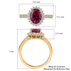 10K Yellow Gold AAA Lab Grown Bixbite, Lab Grown Diamond EF, VS Main Stone With Side Stone Ring, Gold Wt.3.35 Gms  2.148  Ct._8050063_5