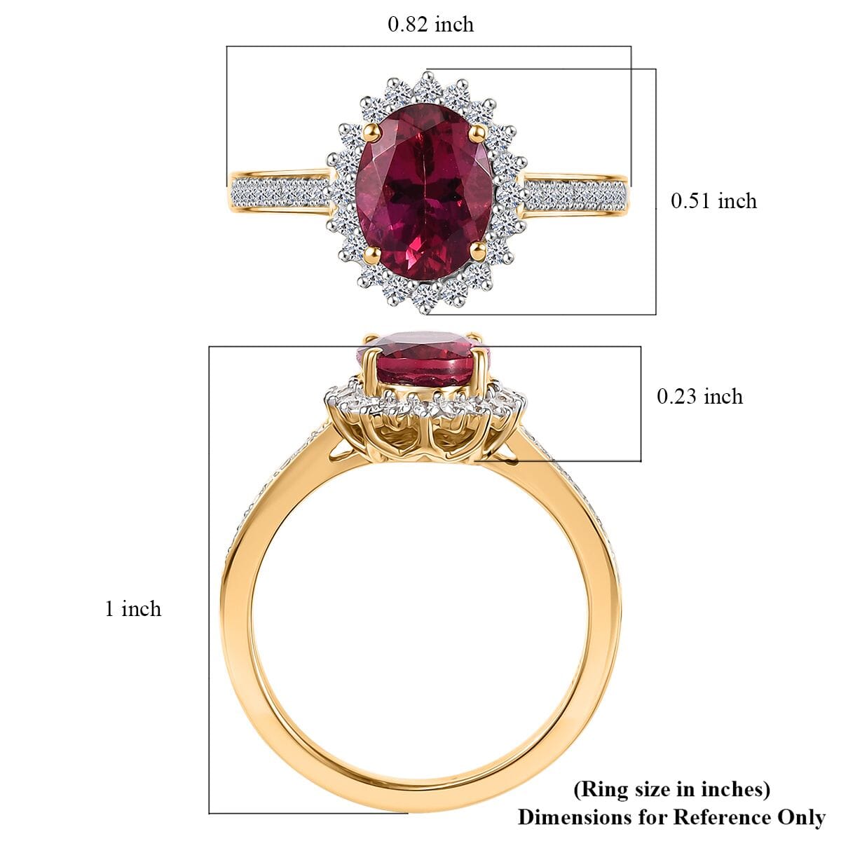 Appraised &amp; Certified LUXURIANT 10K Yellow Gold AAA Lab Grown Bixbite, Lab Grown Diamond EF, VS Ring, 2.14 Ct. 8050063 6