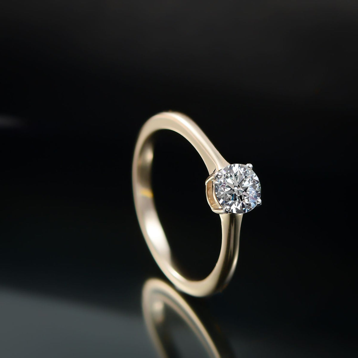 LUXURIANT 9K Yellow Gold SGL Certified Lab Grown Diamond (VS-E/F) Solitaire Ring 0.5 Ct. 8050170 2