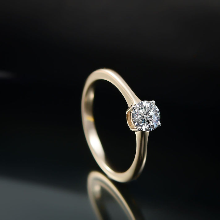 LUXURIANT 9K Yellow Gold SGL Certified Lab Grown Diamond (VS-E/F) Solitaire Ring 0.5 Ct. 8050170 2