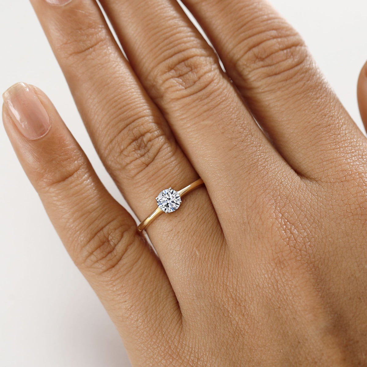 LUXURIANT 9K Yellow Gold SGL Certified Lab Grown Diamond (VS-E/F) Solitaire Ring 0.5 Ct. 8050170 3