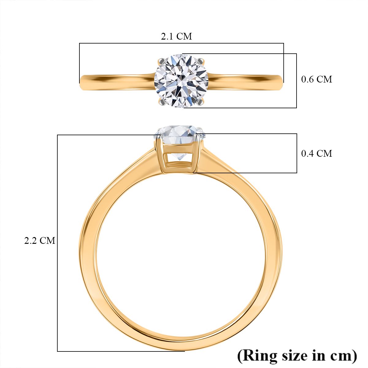 LUXURIANT 9K Yellow Gold SGL Certified Lab Grown Diamond (VS-E/F) Solitaire Ring 0.5 Ct. 8050170 6