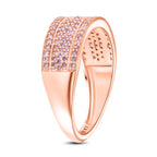 9K Rose Gold SGL Certified Pink Diamond & White Diamond Band Ring, 0.51 Ct._8050457_2