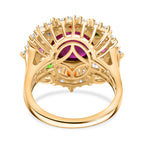 African Ruby & Multi Gemstones Solitaire Ring in 18K Vermeil Yellow Gold Plated Sterling Silver 10.95 Ct._8050720_4