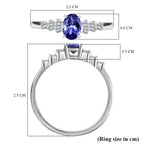 Premium Tanzanite & White Diamond Solitaire Ring in Rhodium Overlay Sterling Silver_8051071_5