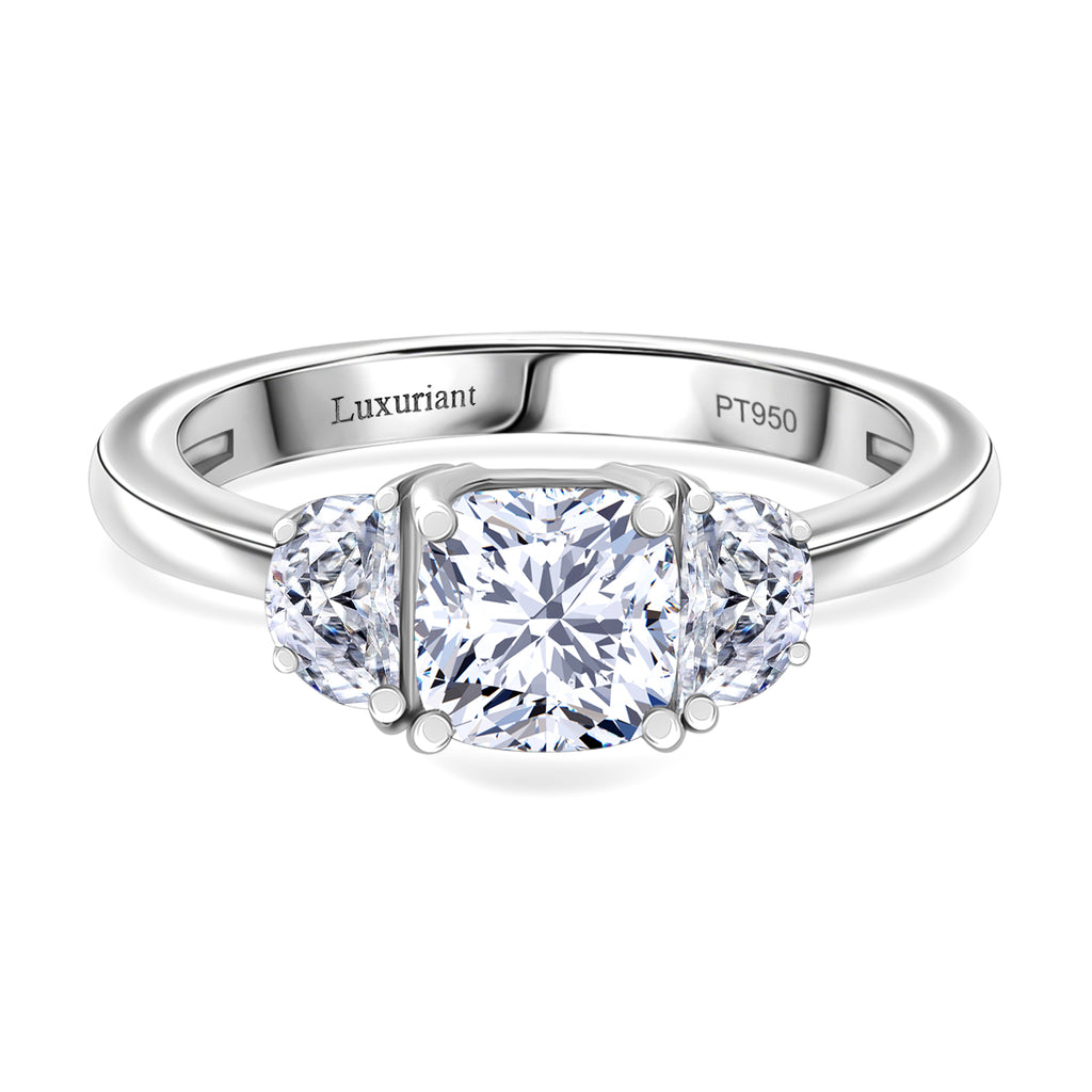 Luxuriant 950 Platinum SGL Certified (VS-EF) Lab Grown Diamond Solitaire Ring 1.54 Ct.  4,00 gram