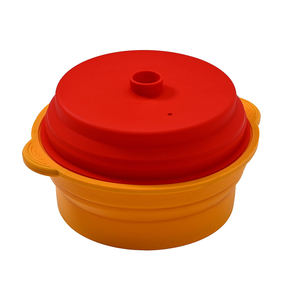 Collapsible Silicone Food Steamer with Non-Stick Grill Tray - Orange and Red 8051780 6