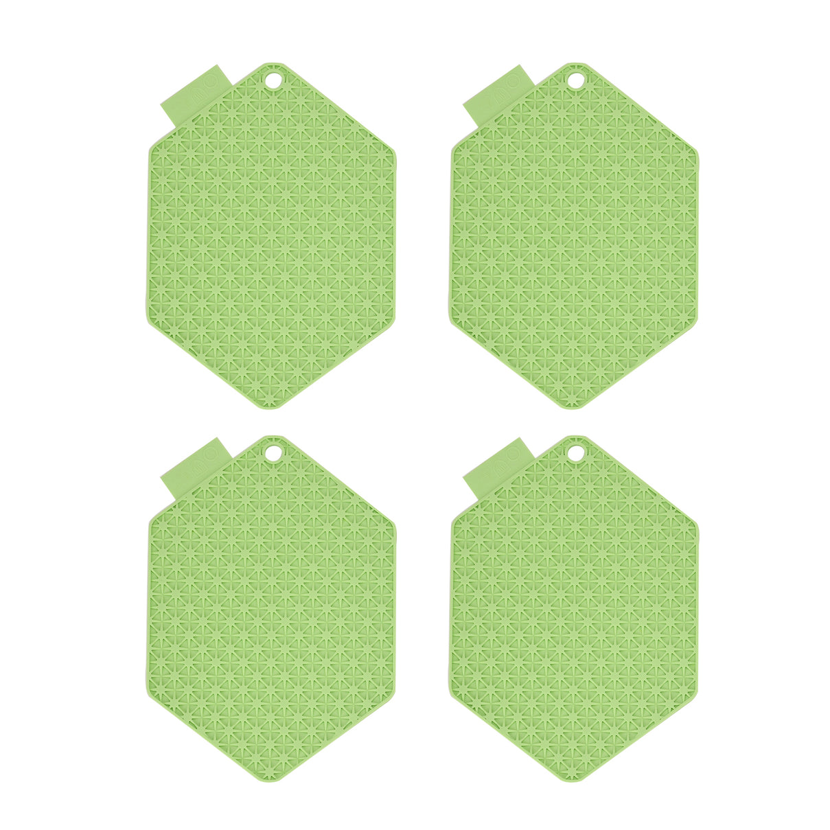 Set Of 4 Silicone Pot Holders - Green 8052306 0