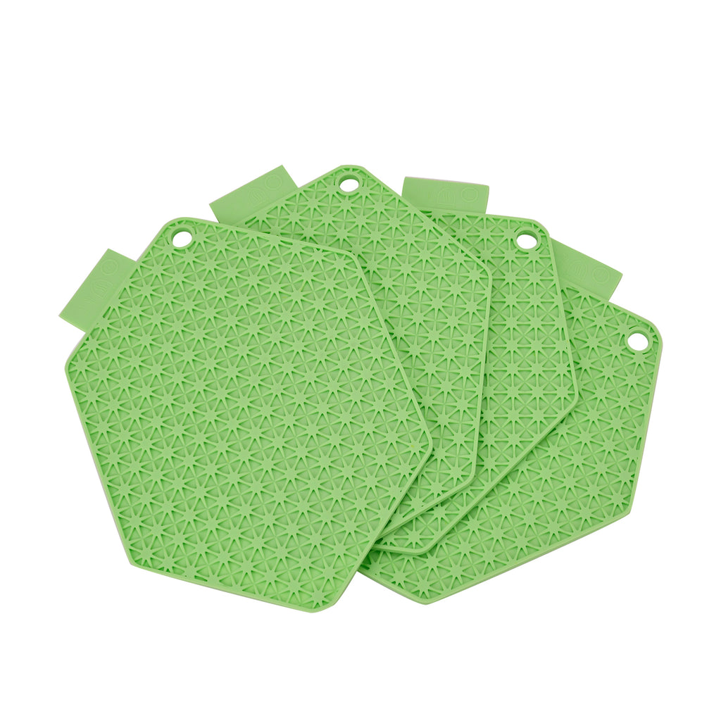 Set Of 4 Silicone Pan Stands - Green_8052306_1