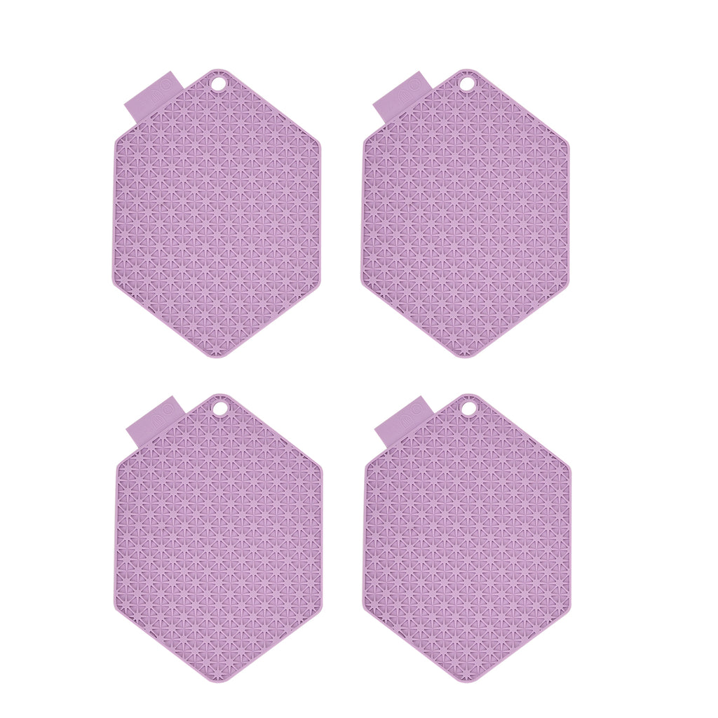 Set of 4 Silicone Pan Stands - Purple_8052308