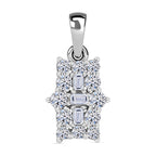 Lab Grown Diamond Boat Pendant in Rhodium Overlay Sterling Silver 0.50 ct