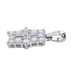 Lab Grown Diamond Boat Pendant in Rhodium Overlay Sterling Silver 0.50 ct