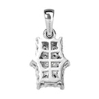 Lab Grown Diamond Boat Pendant in Rhodium Overlay Sterling Silver 0.50 ct