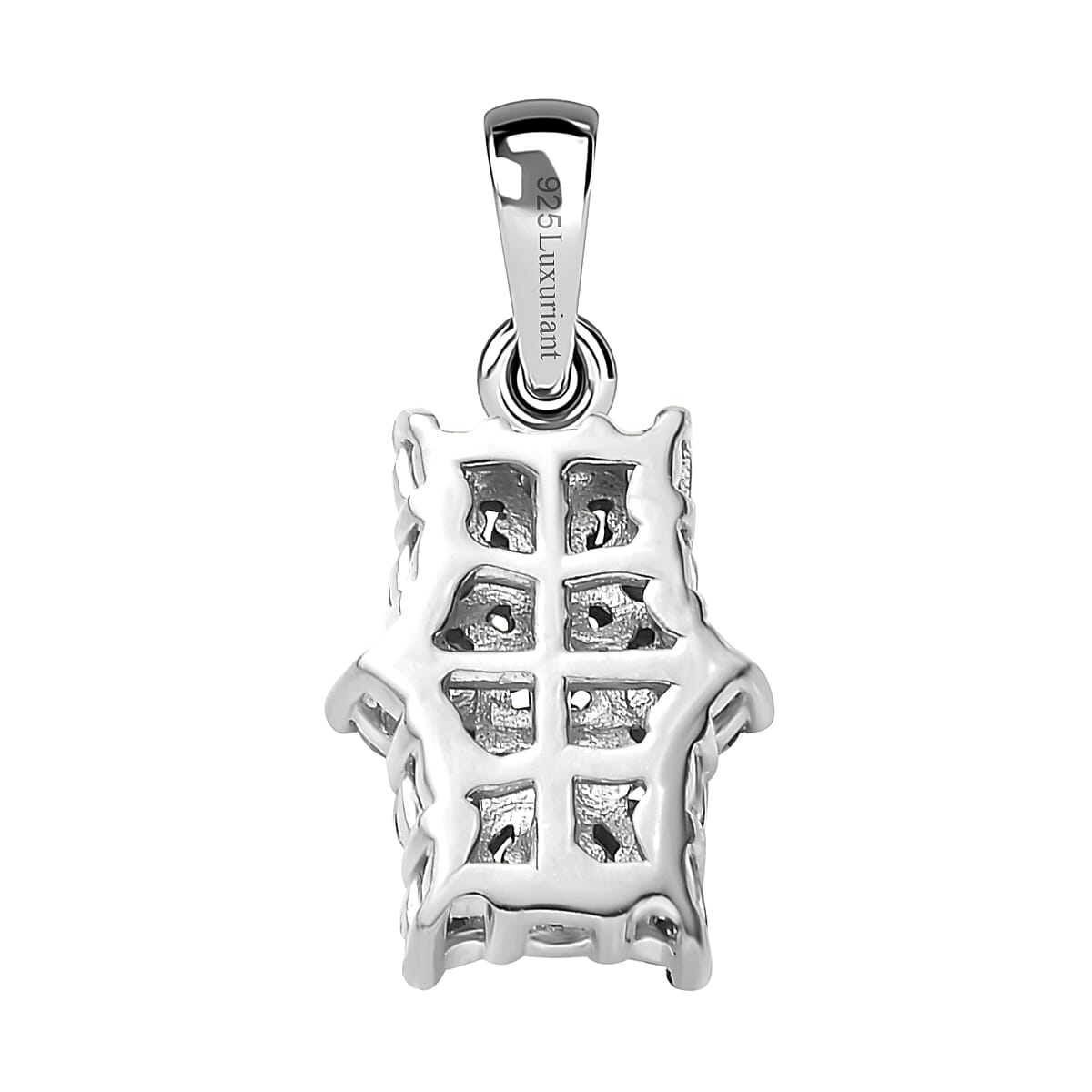 LUXURIANT 0.50 Ct. Lab Grown Diamond Boat Pendant in Rhodium Overlay Sterling Silver 8052789 3