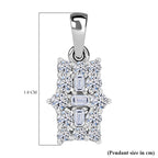 Lab Grown Diamond Boat Pendant in Rhodium Overlay Sterling Silver 0.50 ct