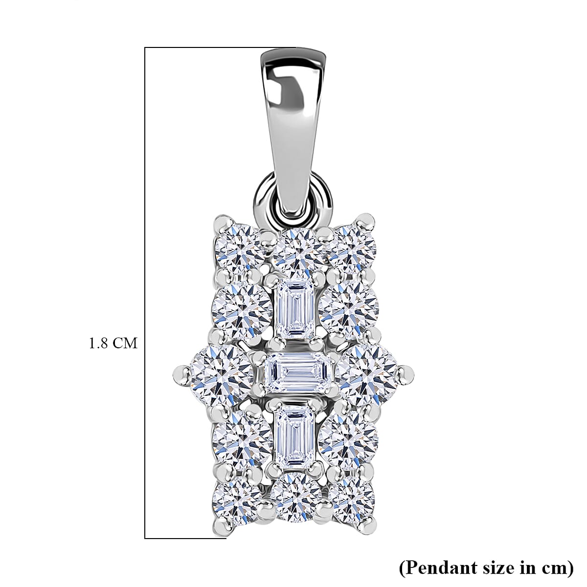 LUXURIANT 0.50 Ct. Lab Grown Diamond Boat Pendant in Rhodium Overlay Sterling Silver 8052789 4