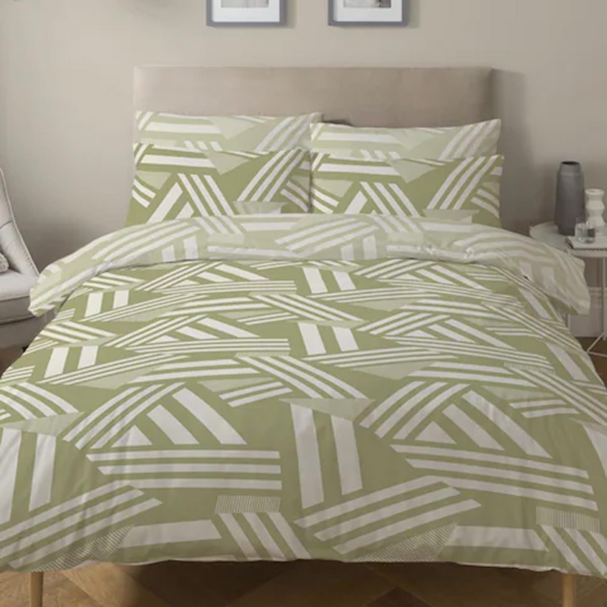 One Time Closeout - Copenhagen Home Floral Pattern Duvet Set (Size - Double) - Noa Green V32519266 1