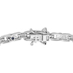 GP Ladybird Collection - White Zircon & Blue Sapphire Line Bracelet (Size - 7) in 18K Vermeil Yellow Gold Plated & Rhodium Overlay Sterling Silver_8054970_3