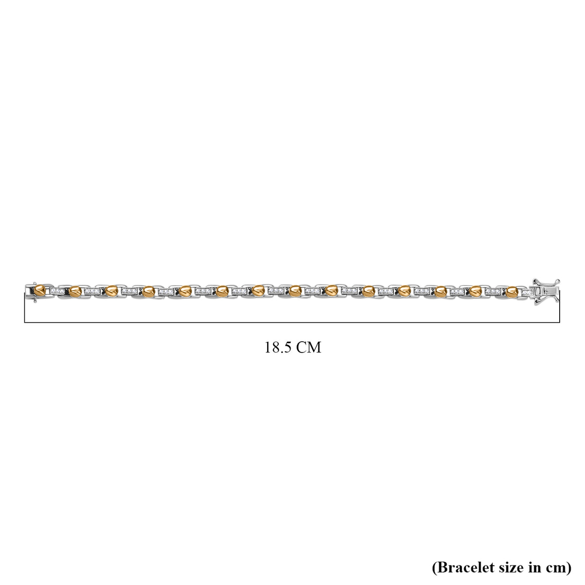GP Ladybird Collection - White Zircon Line Bracelet (Size - 7) in 18K Vermeil Yellow Gold Plated &amp; Rhodium Overlay Sterling Silver 8054970 5