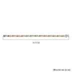 GP Ladybird Collection - White Zircon & Blue Sapphire Line Bracelet (Size - 7) in 18K Vermeil Yellow Gold Plated & Rhodium Overlay Sterling Silver_8054970_4