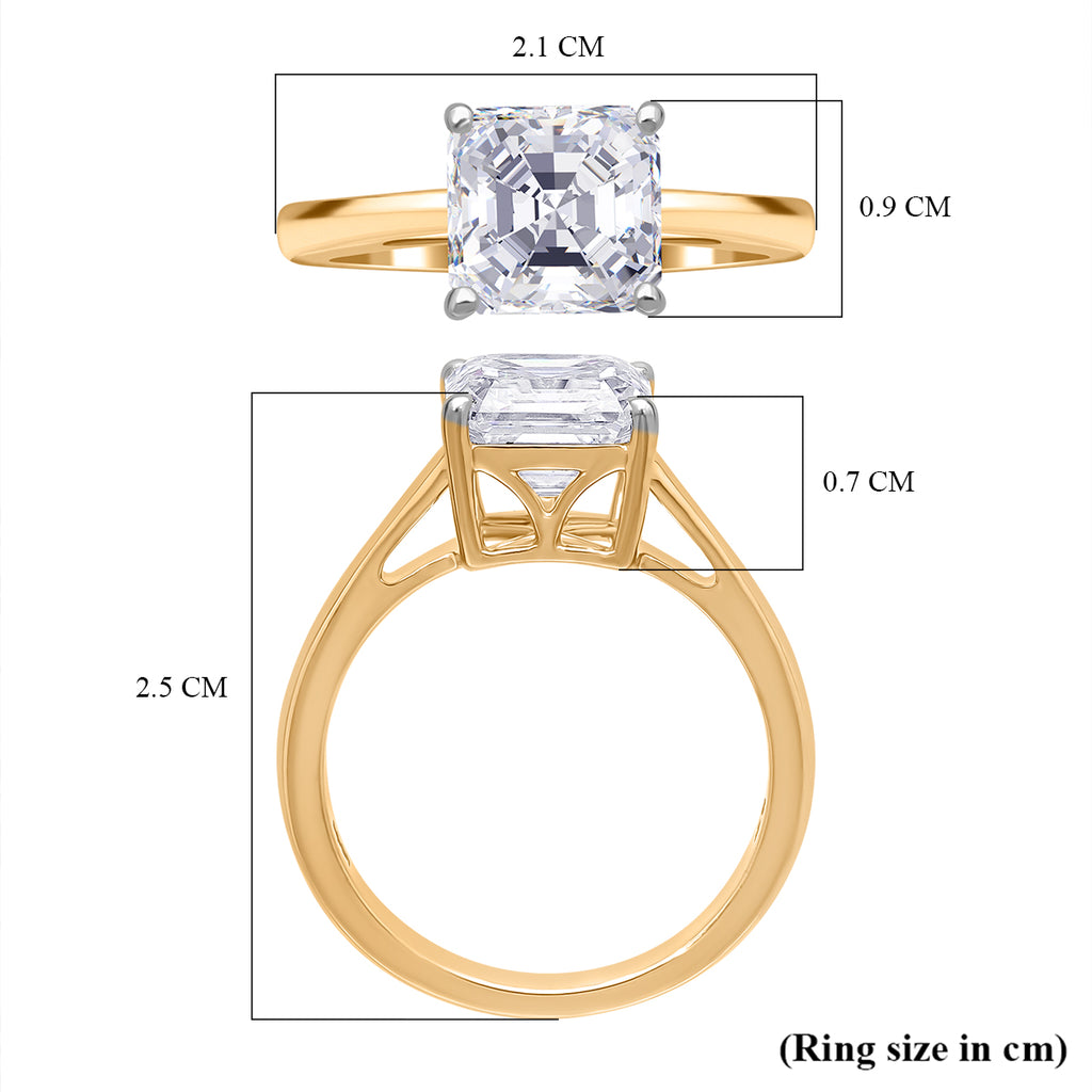 THE ROYAL ASSCHER - Luxuriant 18K Yellow Gold IGI Certified (VS/E-F) Lab Grown Diamond Solitaire Ring 3.00 Ct._8055670_4