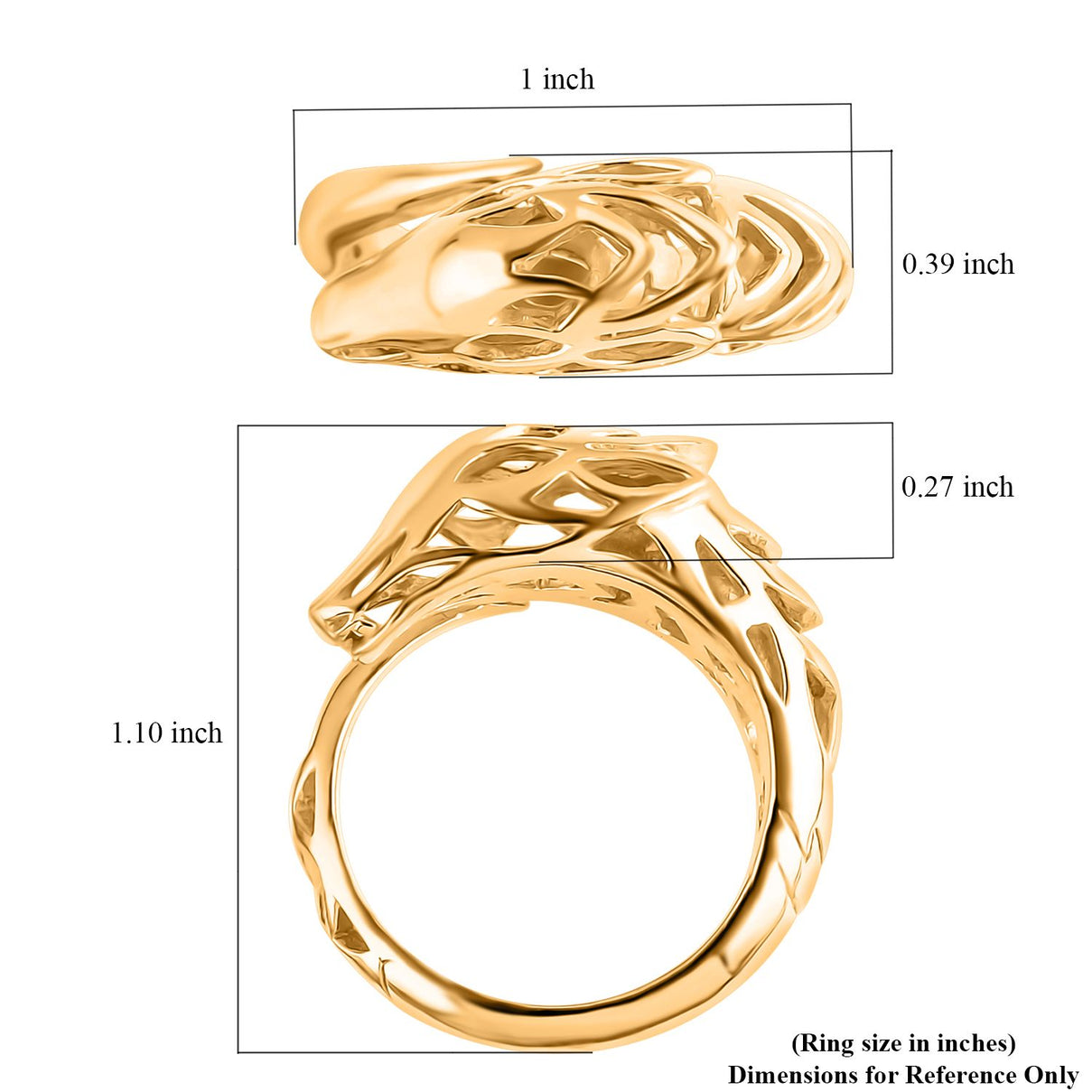 Royal Bali Collection - 22K Vermeil Yellow Gold Plated Sterling Silver Dragon Ring 8055893 5