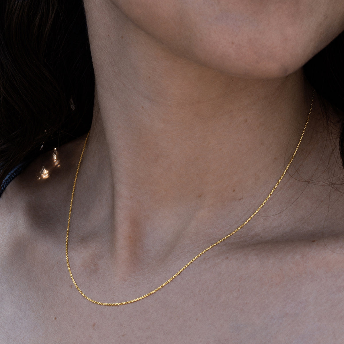 9K Yellow Gold Spiga Necklace (Size 16) with Lobster Clasp 8055952 2