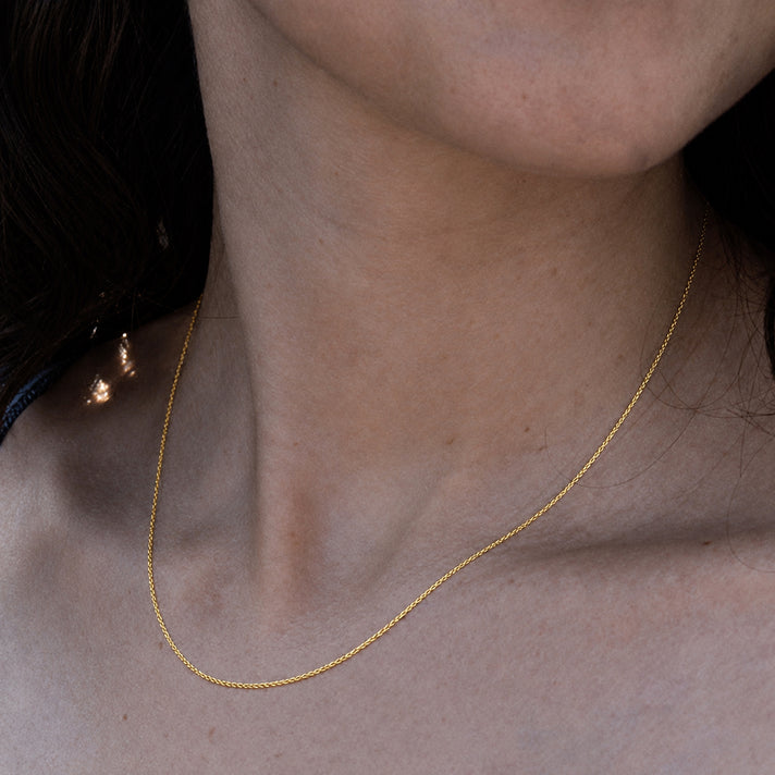 9K Yellow Gold Spiga Necklace (Size 16) with Lobster Clasp 8055952 2